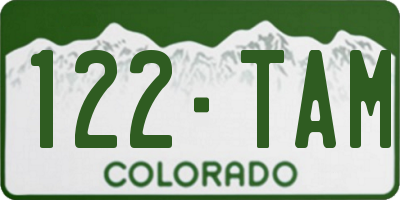 CO license plate 122TAM