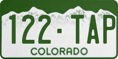 CO license plate 122TAP