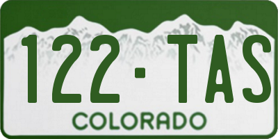 CO license plate 122TAS