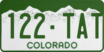 CO license plate 122TAT