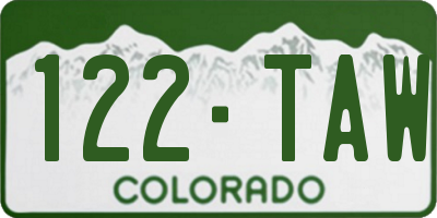 CO license plate 122TAW