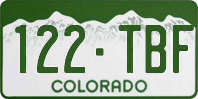CO license plate 122TBF