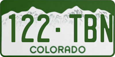 CO license plate 122TBN
