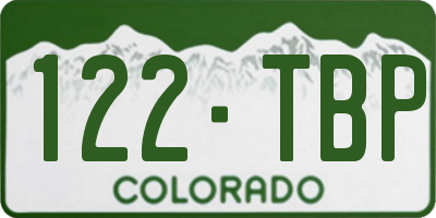 CO license plate 122TBP