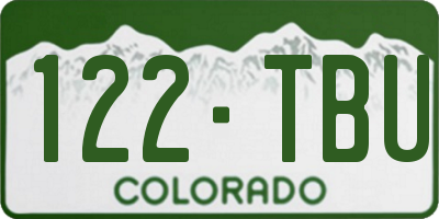 CO license plate 122TBU