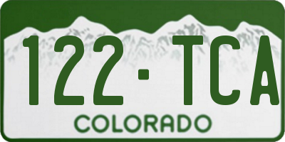 CO license plate 122TCA