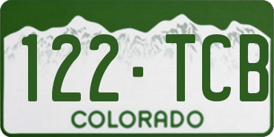 CO license plate 122TCB