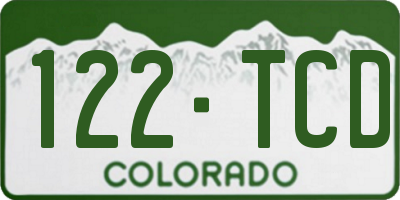 CO license plate 122TCD