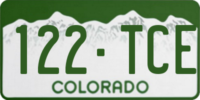 CO license plate 122TCE