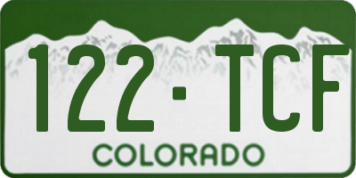 CO license plate 122TCF
