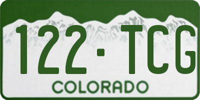CO license plate 122TCG