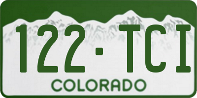 CO license plate 122TCI