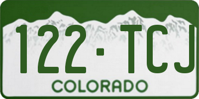 CO license plate 122TCJ