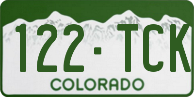 CO license plate 122TCK