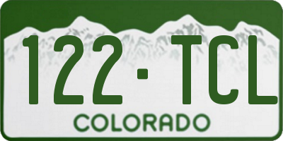 CO license plate 122TCL