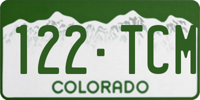 CO license plate 122TCM