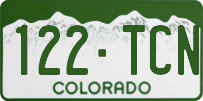 CO license plate 122TCN