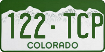 CO license plate 122TCP