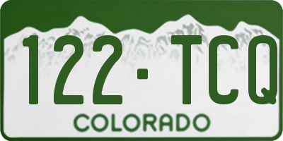 CO license plate 122TCQ