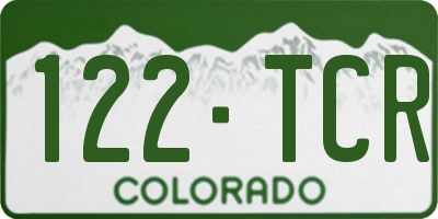 CO license plate 122TCR