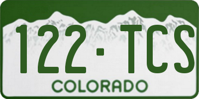 CO license plate 122TCS