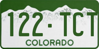 CO license plate 122TCT