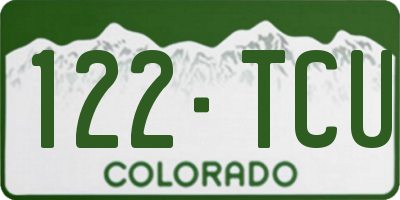 CO license plate 122TCU