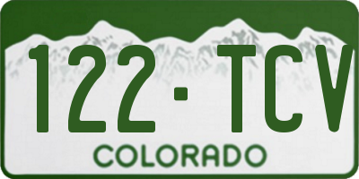 CO license plate 122TCV