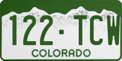 CO license plate 122TCW