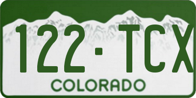 CO license plate 122TCX