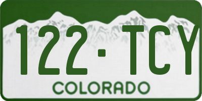 CO license plate 122TCY