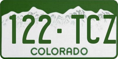 CO license plate 122TCZ