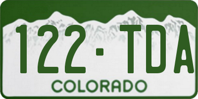 CO license plate 122TDA