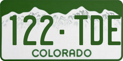 CO license plate 122TDE