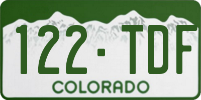 CO license plate 122TDF
