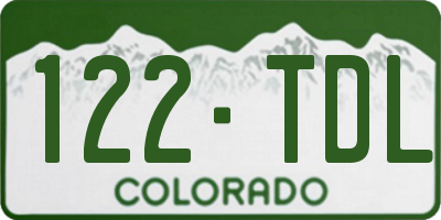 CO license plate 122TDL