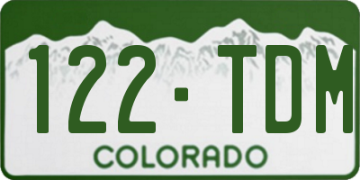 CO license plate 122TDM