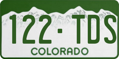 CO license plate 122TDS