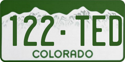 CO license plate 122TED