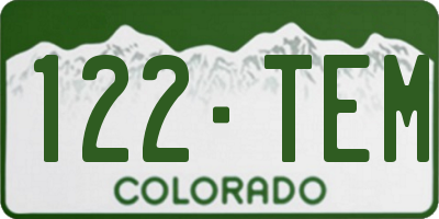 CO license plate 122TEM