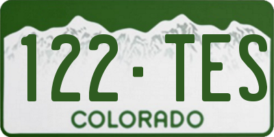 CO license plate 122TES