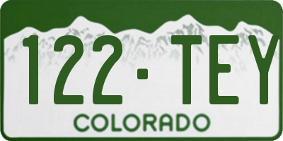 CO license plate 122TEY