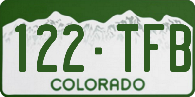 CO license plate 122TFB