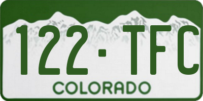 CO license plate 122TFC
