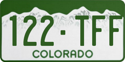 CO license plate 122TFF