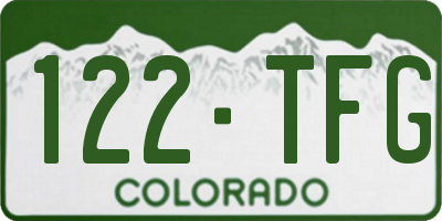 CO license plate 122TFG