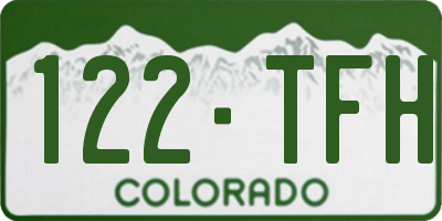 CO license plate 122TFH