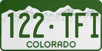 CO license plate 122TFI