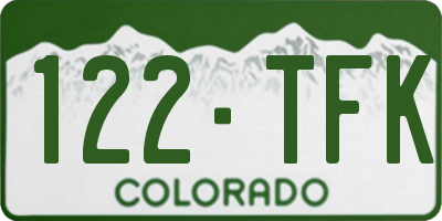CO license plate 122TFK