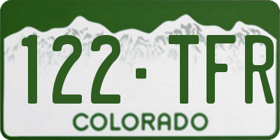 CO license plate 122TFR